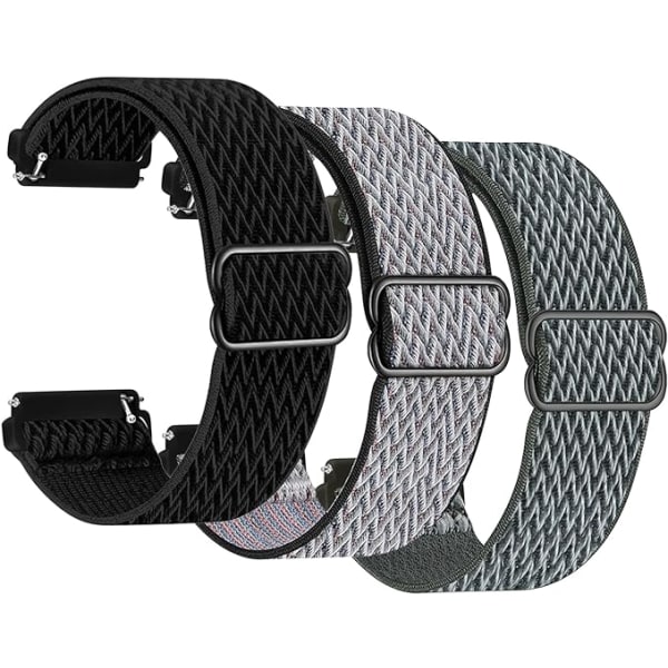 3-bølgemønstret nylon integrert stropp (grå, svart, blågrå)