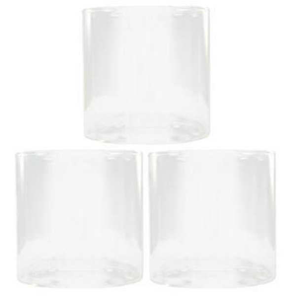 3 st Klar Hydroponisk Glasvas Skrivbord Transparent Glasvas Klar Cylinder Glas Akvarium
