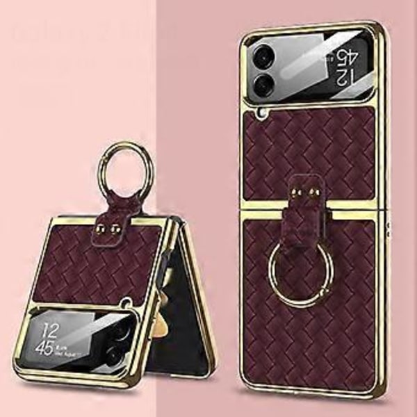 Kudottu Tekstuuri Kotelo Samsung Galaxy Z Flip4:lle (Sininen) Brown