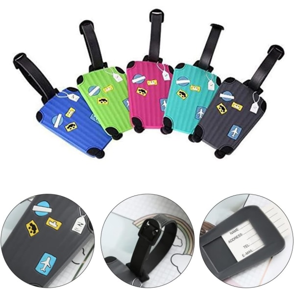 5 Stykker Vanntette Bagasjelapper, Koffertlapper, Bagasjelapper, m