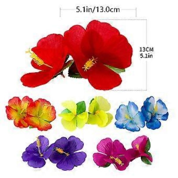 72 stk. Simulationsblomst Hawaii Dekorationer Falske Hibiscusblomster Ornamenter (Tilfældig Farve)
