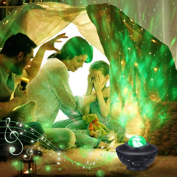 LED-projektor stjernehimmel med fjernkontroll, 3 i 1 galakselys
