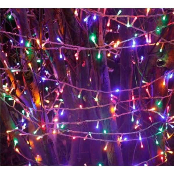 Solcelled lyslenke med 200 flerfargede LED-lys (22 meter)