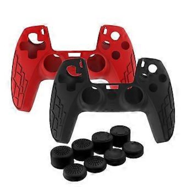 PS5-ohjaimen silikonisuojus, pehmeä liukumaton kumikotelo ja 8 kpl 13 No Buttons