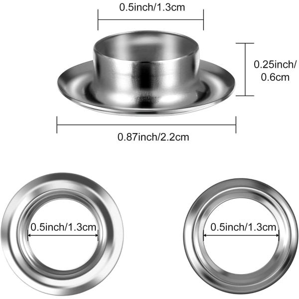 Grommet-verktygssats, Grommet-sättningsverktyg och 100 set Grommet-öglor