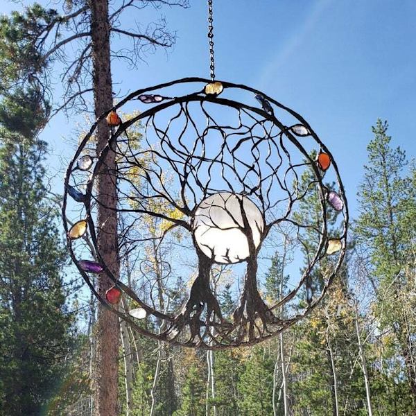 Elämänpuu Metalliseinätaide, Värikäs Elämänpuu Taide Seinäkoriste,