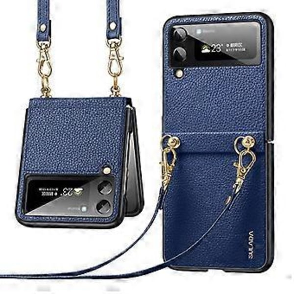 Nahka + TPU -kotelo Samsung Galaxy Z Flip4:lle (vihreä)