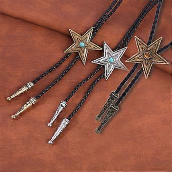 Cowboy-solmio Tähti Bolo-solmio Turkoosi Bolo-solmio Lännen Vintage Bolo-solmio Alkuperäiskansojen Amerikkalainen Bolo-solmio Miehille Cowboy-kaulasolmio bronze tiger eye