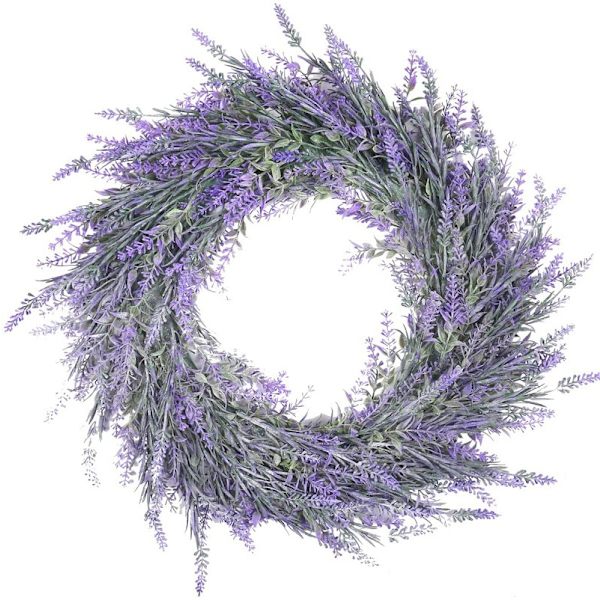 18\" Kunstig Lavendelkrans Falsk Lavendel Blomsterkrans til