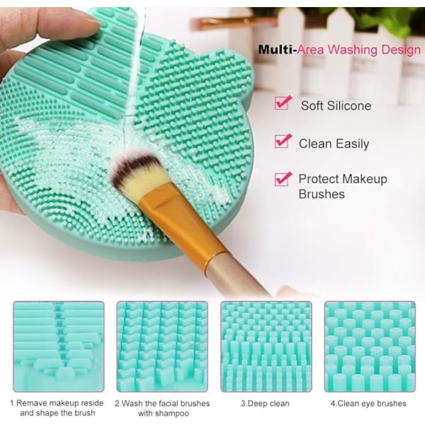 (Violet et Vert)2 en 1 Outil de Nettoyage Maquillage Brosse 2 Pi