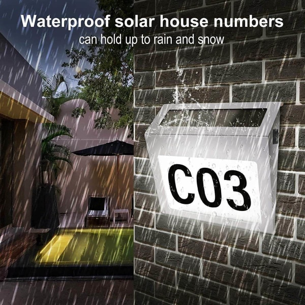 Solar LED Husnummer Stållampa Husnummer INKLUSIVE NUMMER
