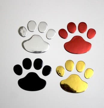 Set med 4 st Bilstickers Björntassar Hundfotspår Bilsticker för