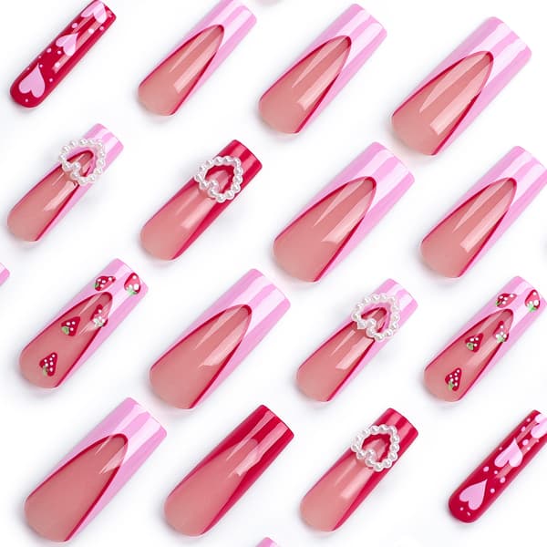 Love Pearls Bärbar Nagelplatta Lång - Inkluderar Bärbart Kit