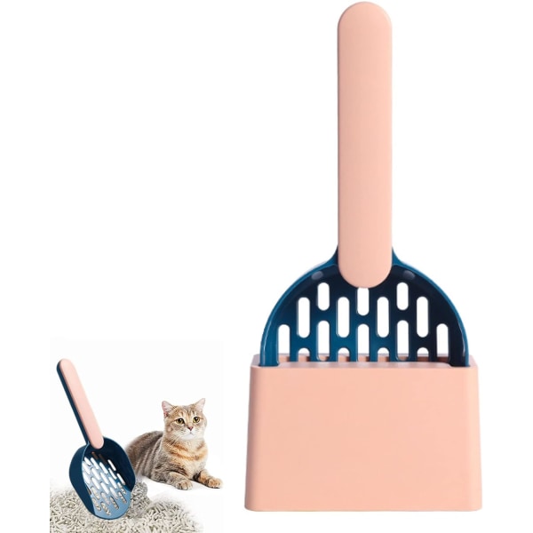 Two-Piece Set (Gray+Green) Plastic Cat Litter Shovel Kitty Litte