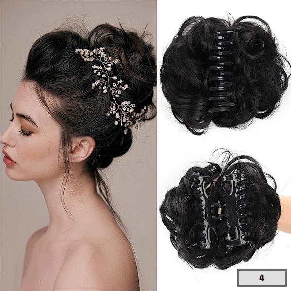 1 stk (svart brun) Hårstykke Gummi Hår Scrunchie Krøllet Oppsett