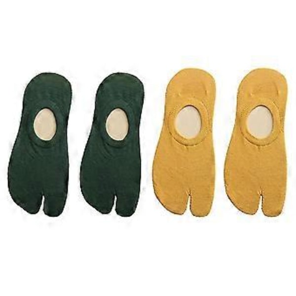 2 Par Sommer Split Toe Sokker To-tå Anti-skrid Sokker Unisex Fritidssokker