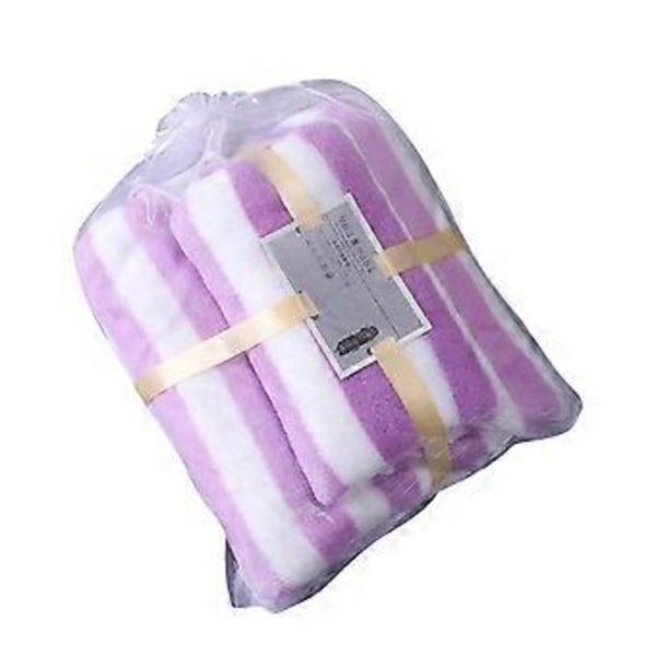 Bomull 2-i-1 Badehåndkle og Ansiktshåndkle Myke Badehåndklær Sett med 2 stk Purple