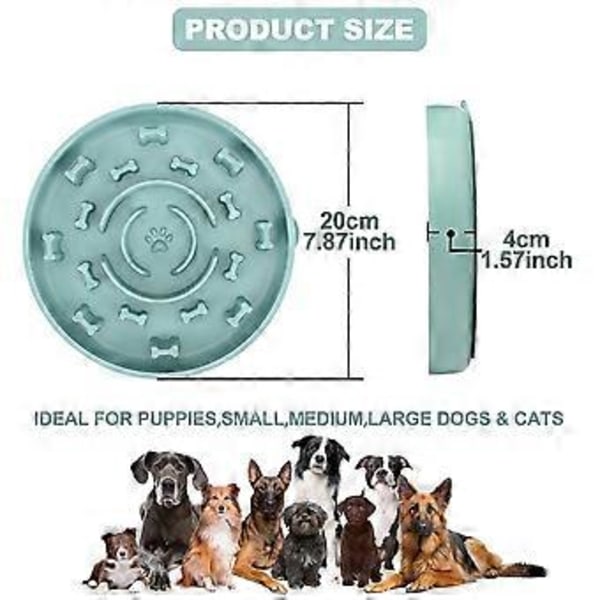 Langsom Foder Hundeskål, Langsom Foder Anvendelig til Hunde Katte (L)