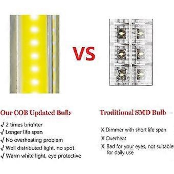 [Ny versjon] TOMOL Super Lys COB LED Bærbar skrivebordslampe Reiselampe: Foldbar, Berøringsfølsom kontroll, 3 justerbare lysstyrkenivåer, batteri og