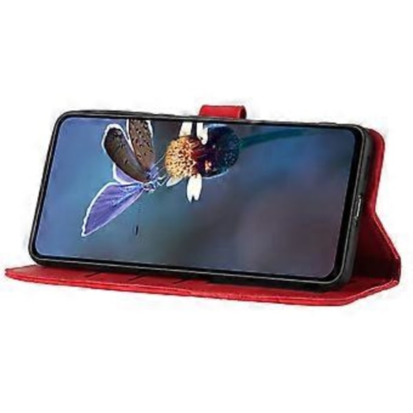 Samsung Galaxy S23 FE PU-nahkakotelo kukkakuviolla, iskunkestävä jalustallinen lompakkokotelo Style B