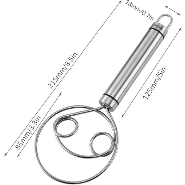 Tanskalainen taikinavispilä, elintarvikelaatuinen 304 ruostumaton teräs, käsikäyttöinen sekoitin Brea