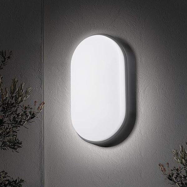 LED-vägglampa elliptisk lampa svart lampa 220*135*70mm