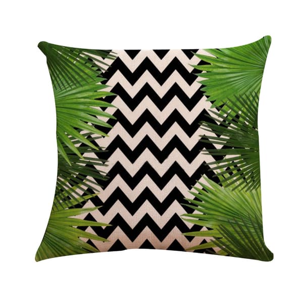 Sæt med 9 pudebetræk 45x45cm grønne linned pudebetræk til Deco