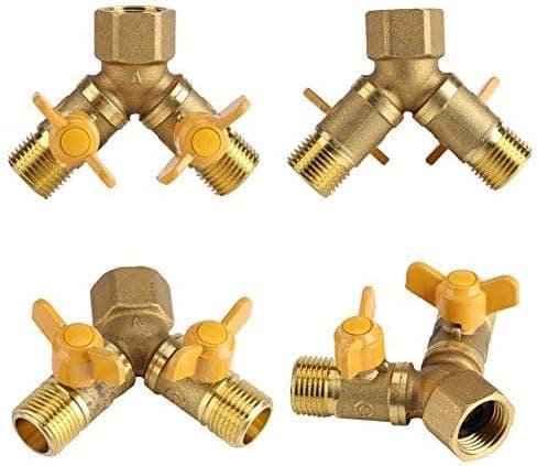 2-veis kran kobling adapter slangesplitter for å dele 1/2in messingkran