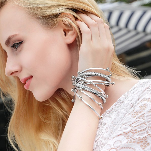 Læder Wrap Armbånd til Kvinder, Leopard Multi-Layer Magnetisk Bu