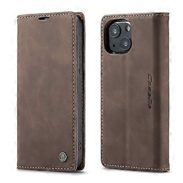 CaseMe-013 Læder Etui Til iPhone 13 Til iPhone 13 Coffee