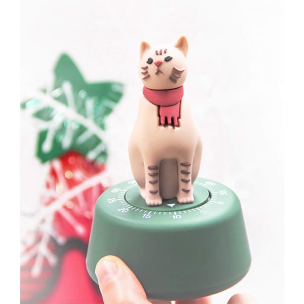 Kat-formet Mekanisk Kat-formet Køkken Timer (Pink)