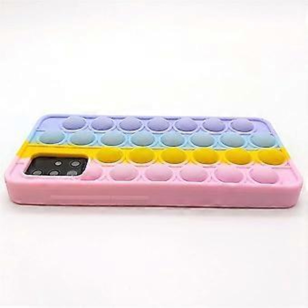 Samsung A52 -kotelo söpö Galaxy A52S -kotelo aistiystävällinen Push Pop Bubble 3D Fidget -lelu teinitytöille naisille pojille lapsille stressin lievittämiseen silikonikumista puhelinkotelo