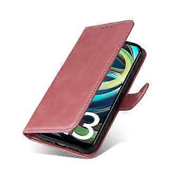 Xiaomi Redmi A3 4G/Poco C61 4G Kotelo Magneettilukolla Nahkainen Käännettävä Lompakkokotelo Style D