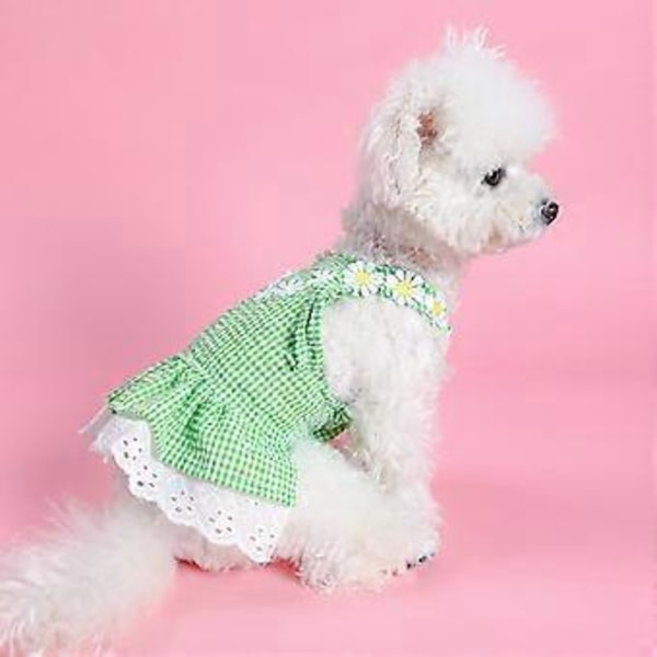 Flickhund Kläder Kostym Kläder Blommig Klänning Spets Prinsessklänning Vår Sommar för Valphundar och Katter Gul L Yellow S
