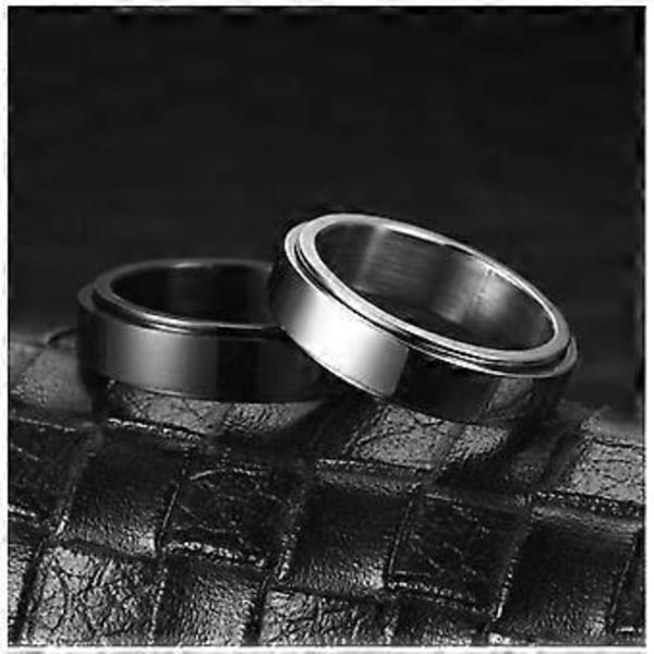 Par Ring Rustfrit Stål Roterbar Ring Silver 8