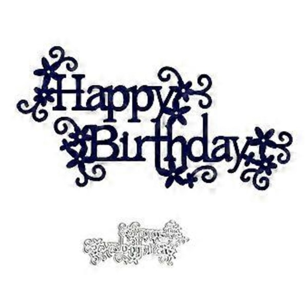 Metall Skärande Dies Grattis på födelsedagen Die Cuts Präglingsmall för DIY Scrapbooking Presentkortstillverkning Möbeldekoration