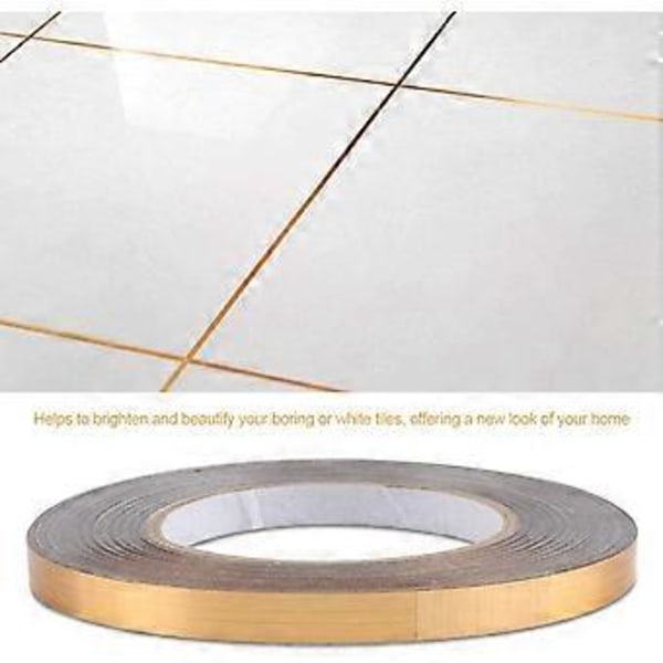 Metallisoitu Mylar-teippi Laattojen Saumatarra 1CMX50M Lattiatarra (Kulta)(2CM*50Mkulta)