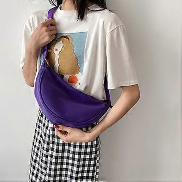 Muoti Kangas Olkalaukku Rintalaukku Rento Juhliin Opiskelijoille Ulkoiluun Valkoinen Violetti Purple