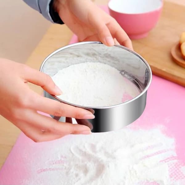 1-delt melssikt i rustfritt stål, husholdningsfinmasket sil for baking