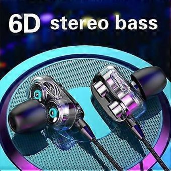 Quad-core Bass Øretelefoner Vandtæt Stereo In-ear Kablet Headset Støjreduktion Med