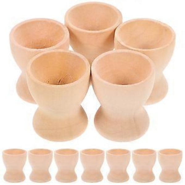 15 stk. Påskeeggkopp Treholder Festival Tredekor Tre Egg Holder Stativ DIY Håndverk