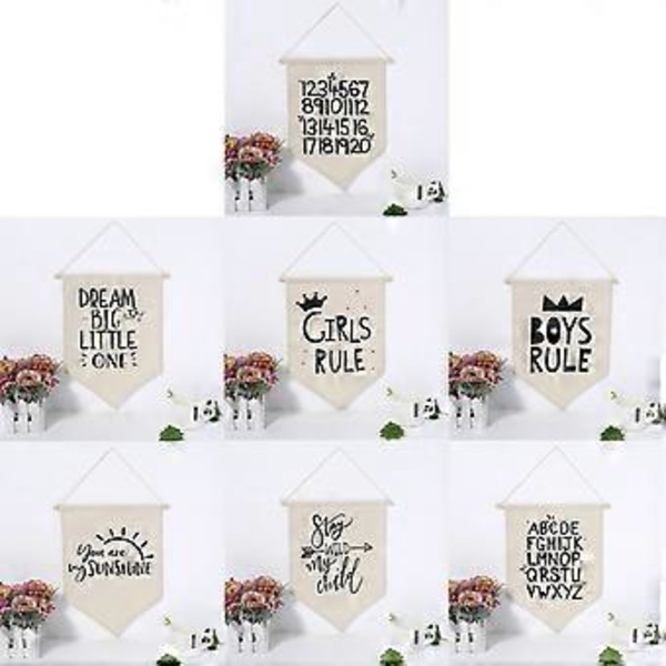 Hängande väggduk för banderoll och väggdekoration för barnrum, barnkammare, heminredning Brosch Smyckesförvaring för case Canvas 2