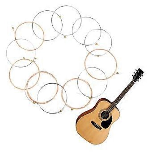 12 stk. Klassiske Fosforbronse Gitarstrenger 1.-12. streng Gitarstrenger for Akustisk Folkegitar Tilbehør