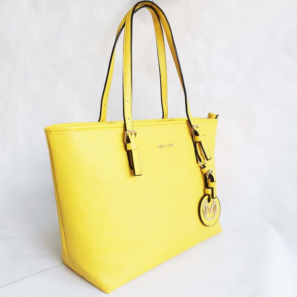 Axelväska, Crossbody Läder Väska-Gul