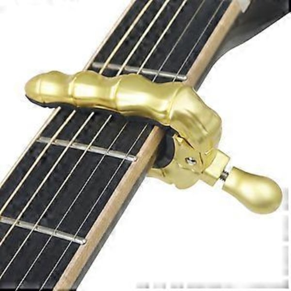 Guitar Stemmeklemme med Kranieform Guitar Capo Clip Justerbar Stramhed til Akustiske og Elektriske Guitarer Nem at Bruge Sølv Silver
