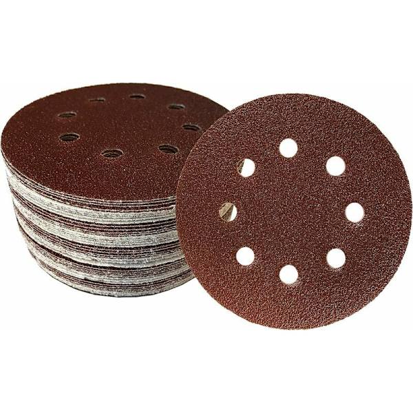 50 stk. Velcro slibeskiver 125 mm korn 180 til excentersliber 8 H