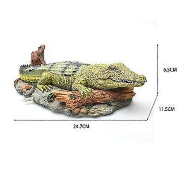 Akvarium Krokodilleformet Dekor Akvarium Landskabsdekoration Harpiks Fisketank Ornament