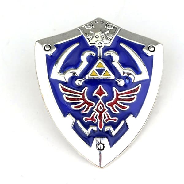 Pin - Hylian Shield - Rintaneula - Hylian Shield, 2 kpl Hopeaa ja