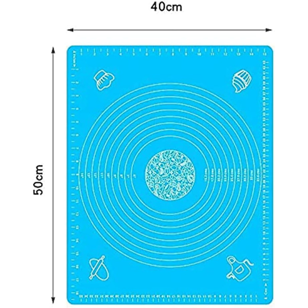 1 Stykke 50x40cm Non-stick Genanvendelig Bagemåtte Fondant Dej, (Po