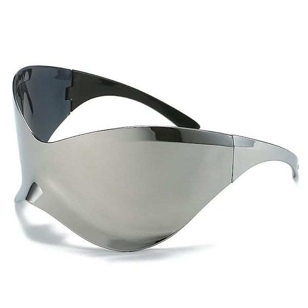 Y2k Wrap Around Fashion Solbriller For Kvinner Menn Futuristiske En-stykke Briller Mod Party Shield Eyewear.A.